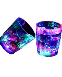 12un Vasos Shot Luces Led Hora Loca Cotillón