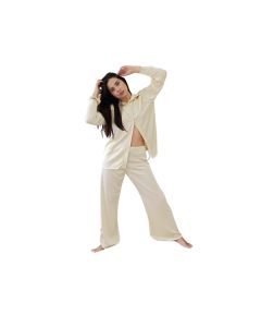 Set De Seda Pantalón Y Camisa De Botones