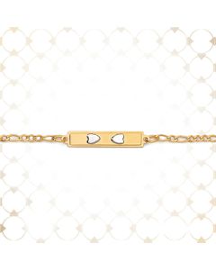 Pulsera de Oro Enchapado 2 Tonos Con Placa Corazón