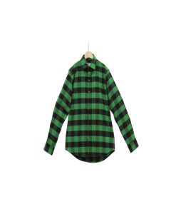 Camisa Caballero verde negro cuadro grande 3 rayas blancas