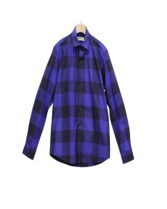 Camisa Caballero Morado - negro cuadro grande