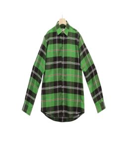 Camisa Caballero rojo - negro cuadro grande 3 rayas blancas