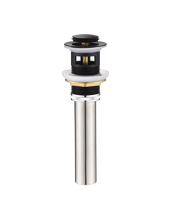 Desague De Lavamanos Con Rebosadero Push 8" Negro
